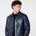 Hollywood Jacket Men's Navy Blue Button-Front Trucker Jacket - photo 3