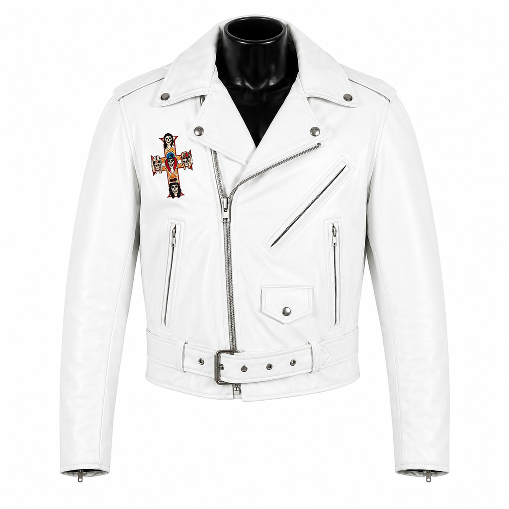 Hollywood Jackets Guns N’ Roses Paradise City Inspired White Leather Jacket
