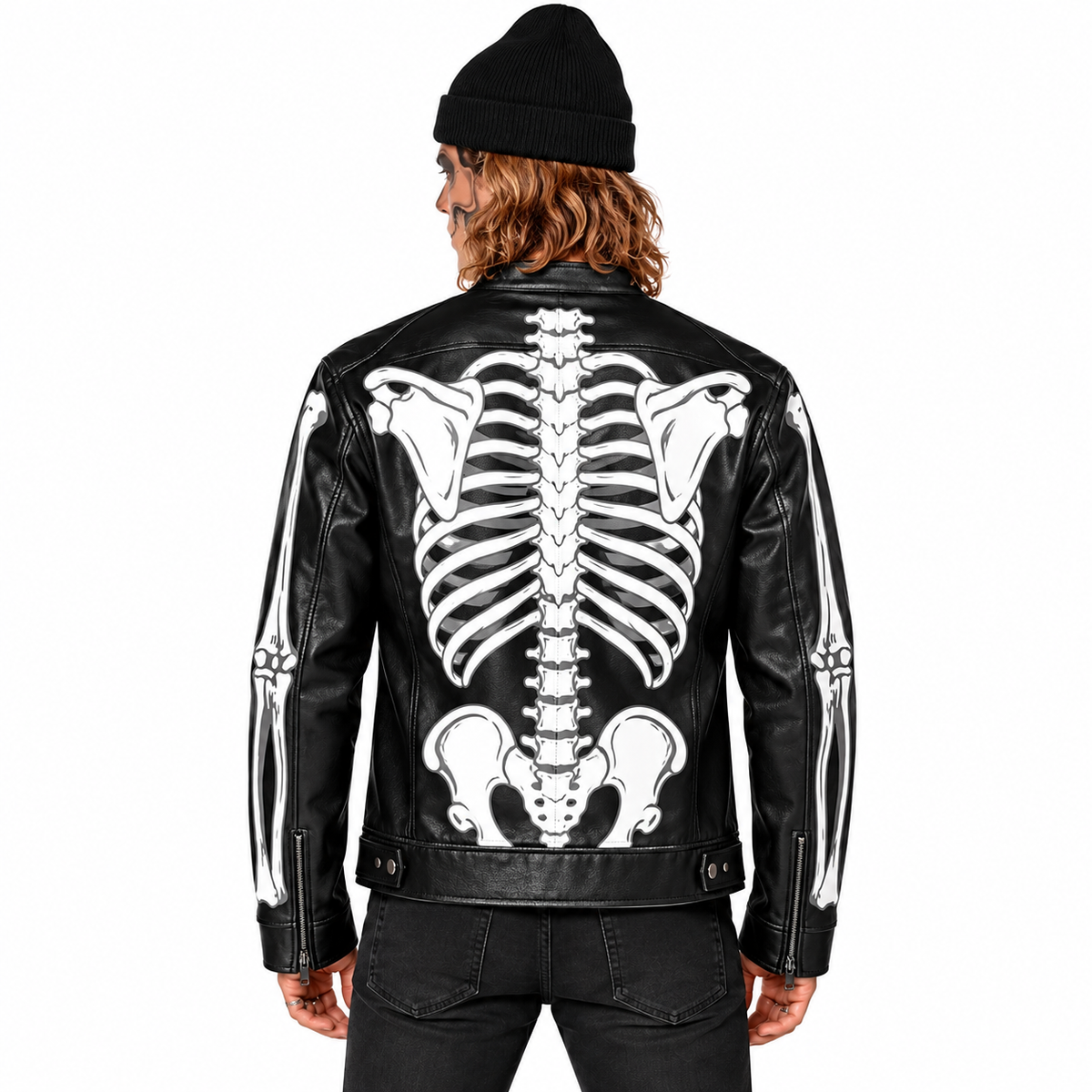 Unisex Adult Skeleton Moto Jacket | Hollywood Jackets