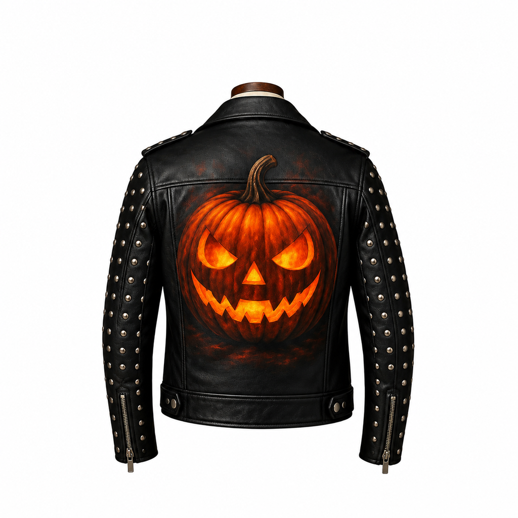Halloween Pumpkin Leather Jacket Limited Edition