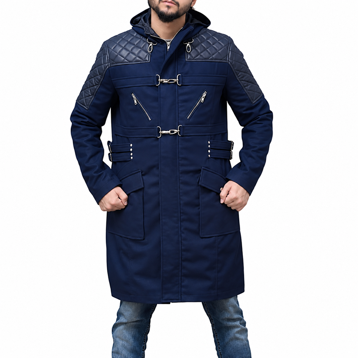 Devil May Cry 5 with this Blue Nero Coat with Hood | Hollywood Jacket