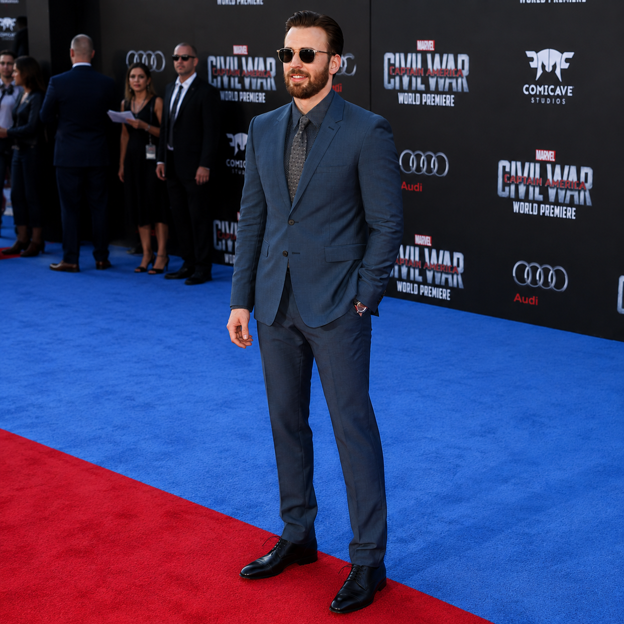 Ryan Reynolds Men’s Blue Classic 2 Piece Suit
