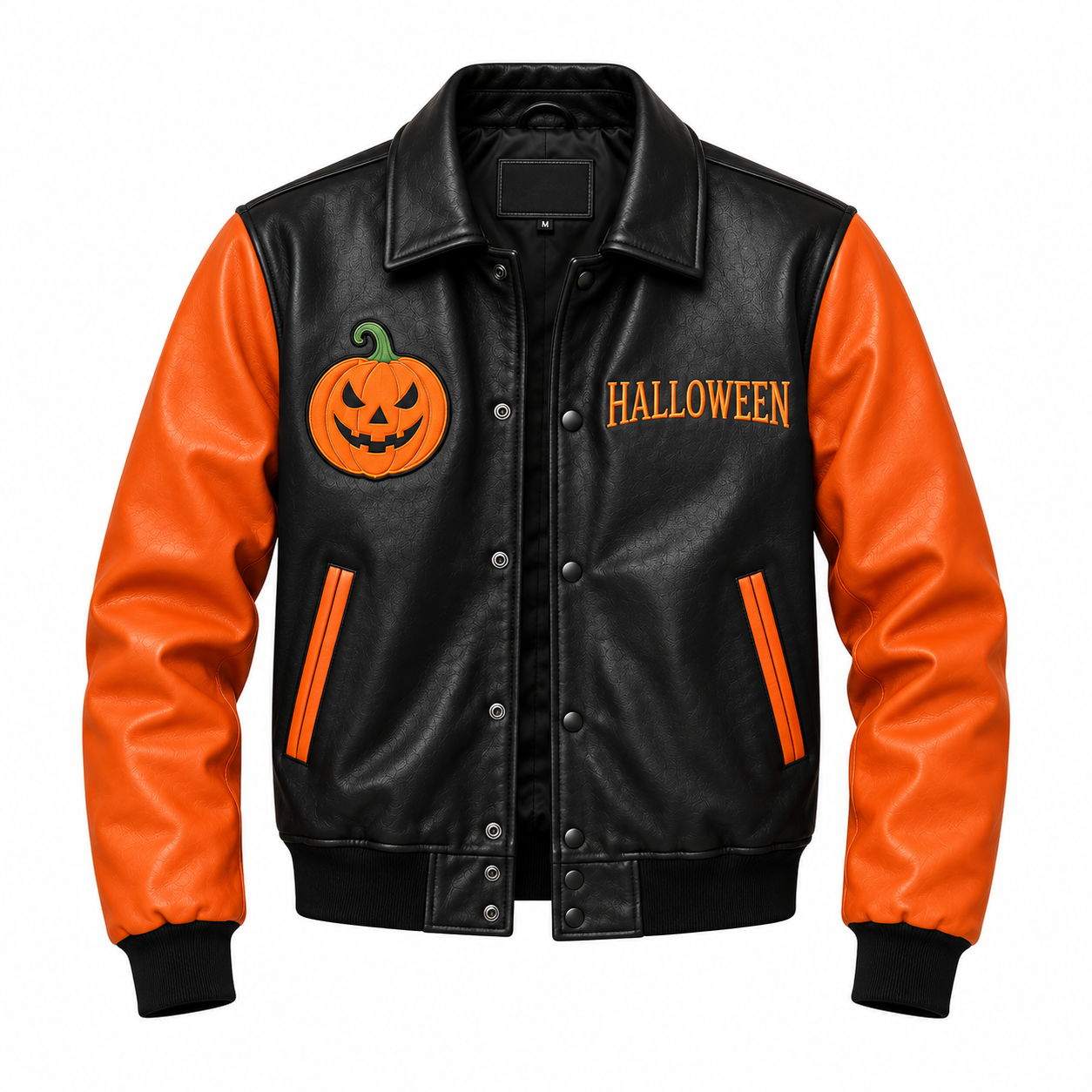 Hollywood Jackets Halloween Pumpkin Leather Jacket