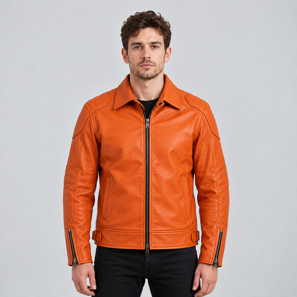 Hollywood Jackets Jack O Lantern Halloween Leather Jacket