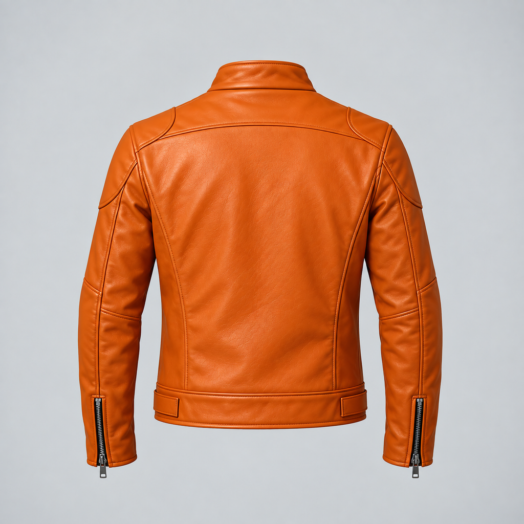 Hollywood Jackets Halloween Orange Jack-o’-lantern Leather Jacket