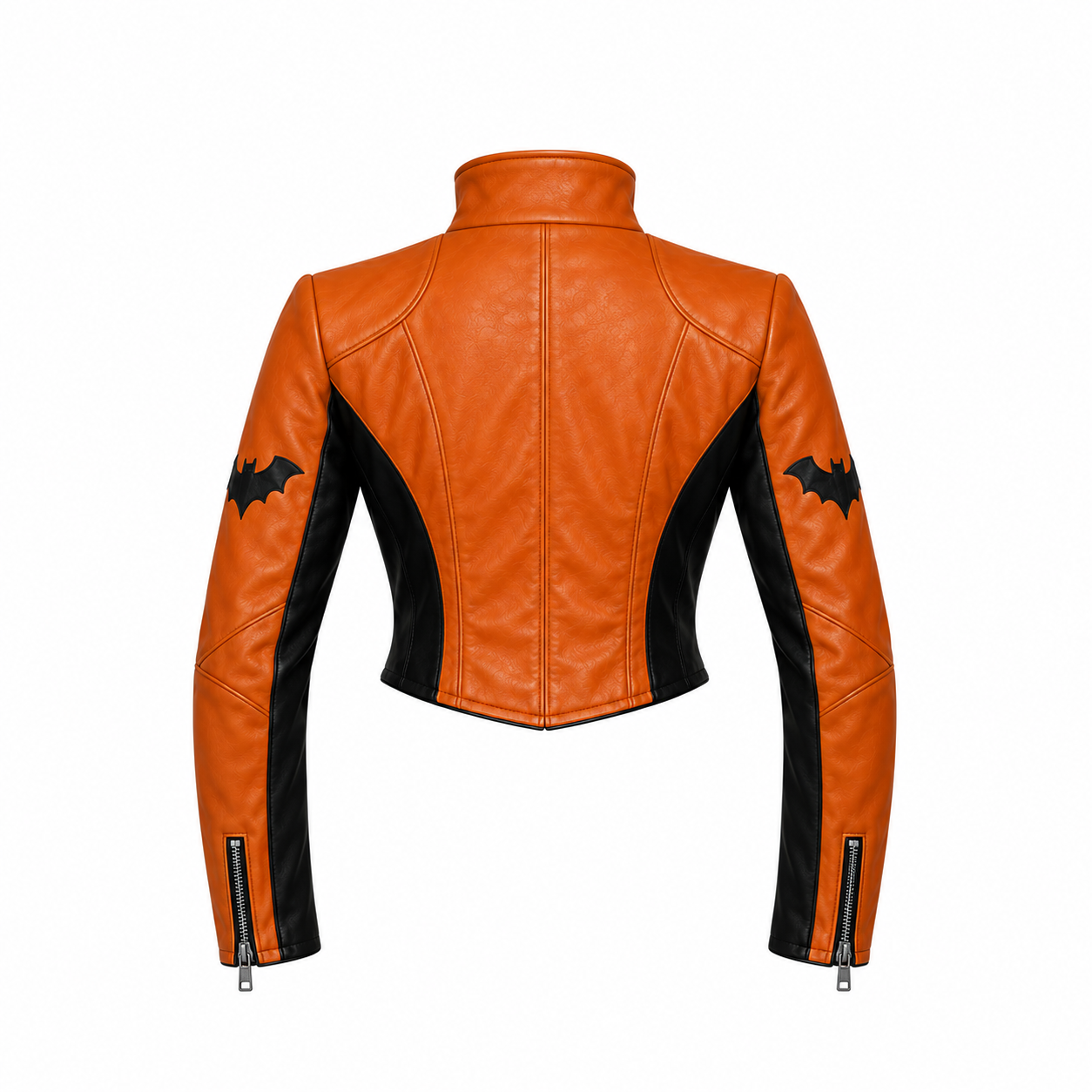 Hollywood Jackets Women’s Gothic Pumpkin Halloween Cropped Leather Jacket