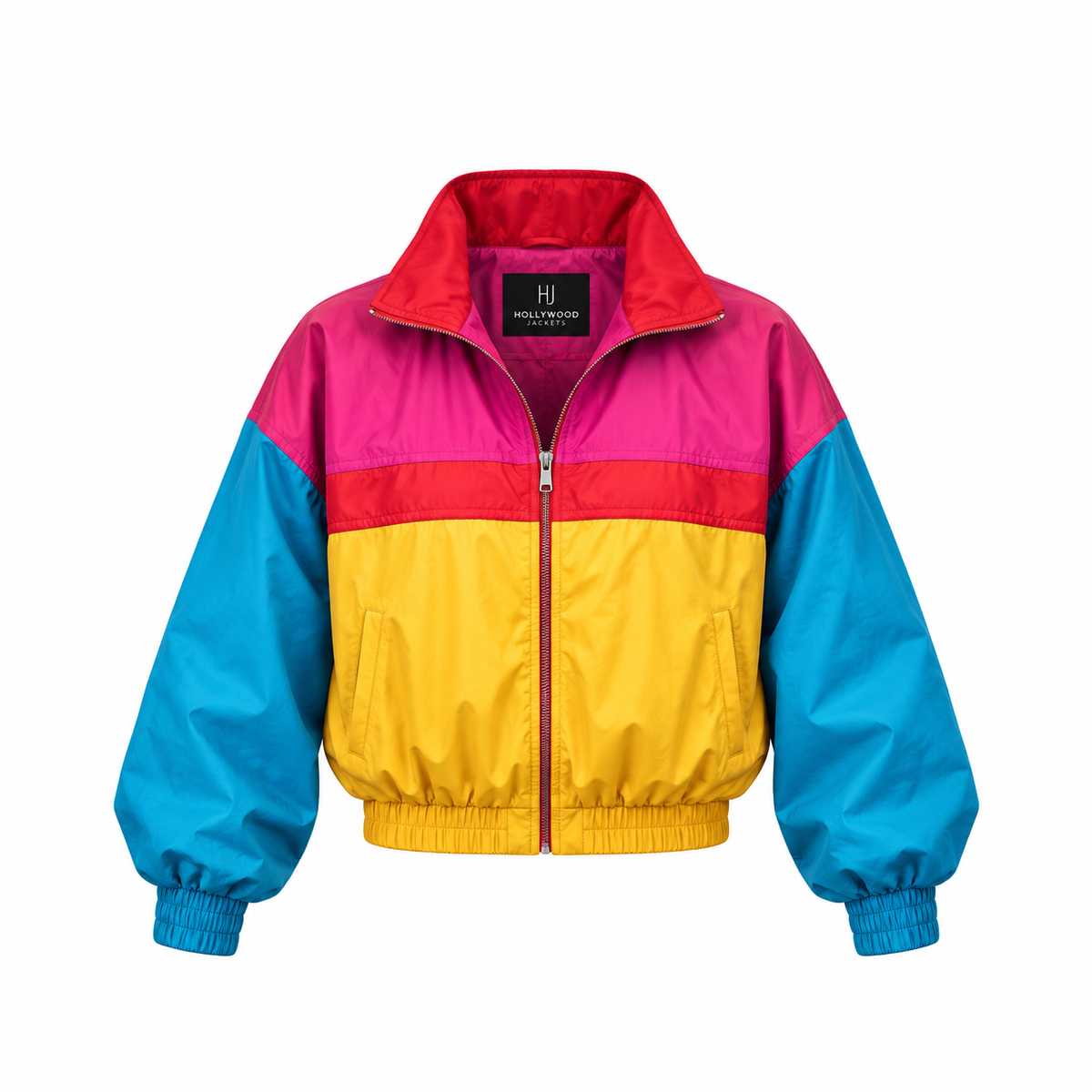 Hollywood Jackets Women’s Color Block 80s Lightweight Windbreaker