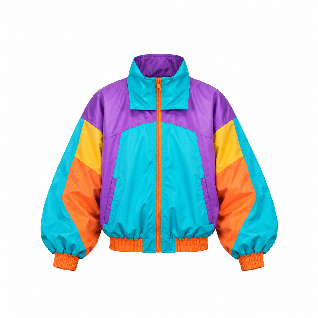 Hollywood Jackets Women’s Color Block 80s Lightweight Windbreaker