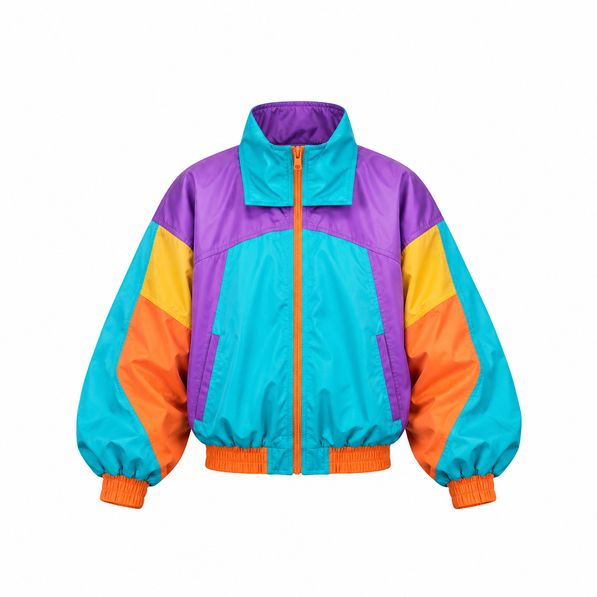 Hollywood Jackets Women’s Color Block 80s Lightweight Windbreaker