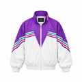 Women's Retro Purple Color Block Windbreaker