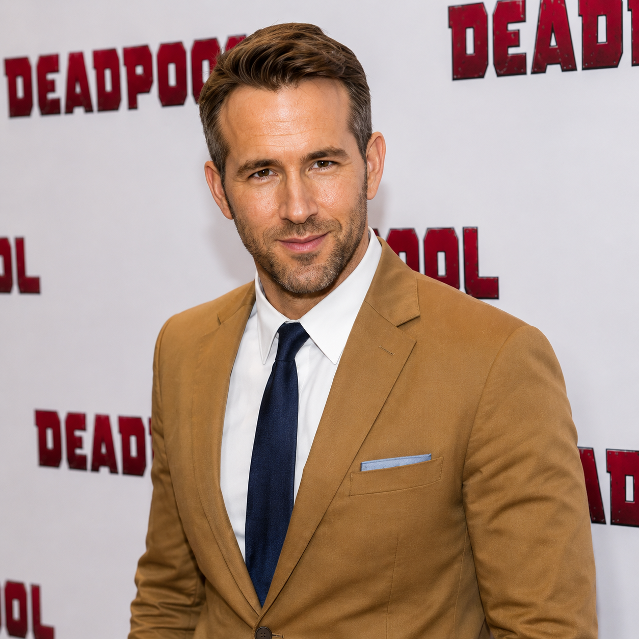 Ryan Reynolds Men’s Camel 2 Piece Suit