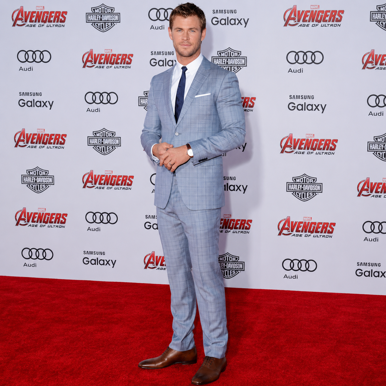 Chris Hemsworth Men’s Sky Blue 2 Piece Suit
