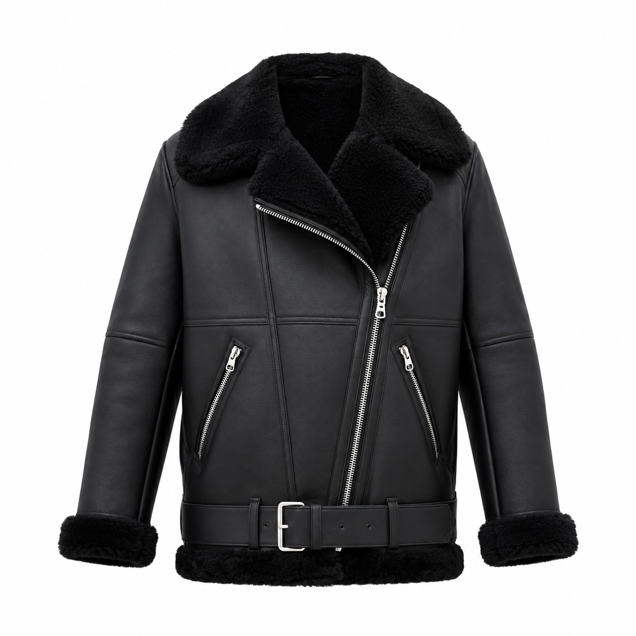 Women’s Black B3 Shearling Leather Jacket