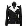 Daniels Women’s Black Biker Shearling Leather Jacket