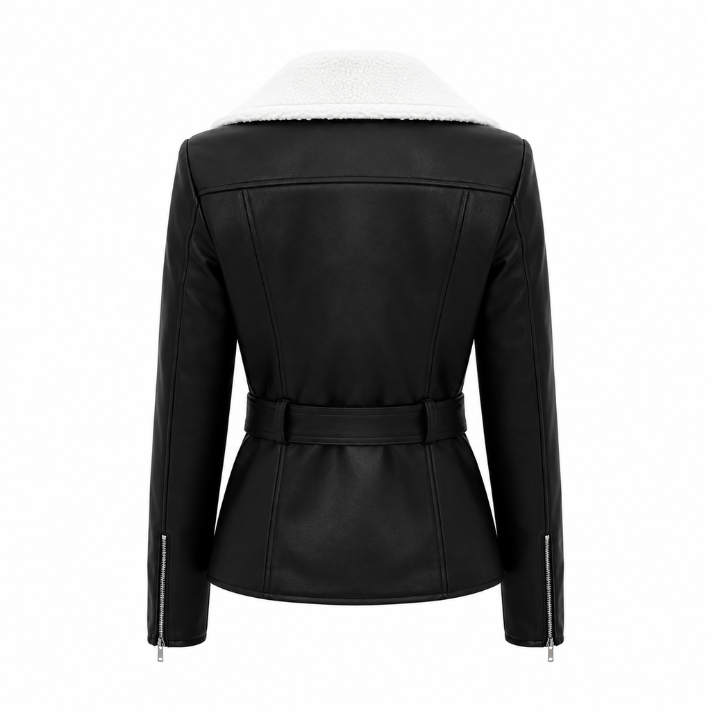 Daniels Women’s Black Biker Shearling Leather Jacket