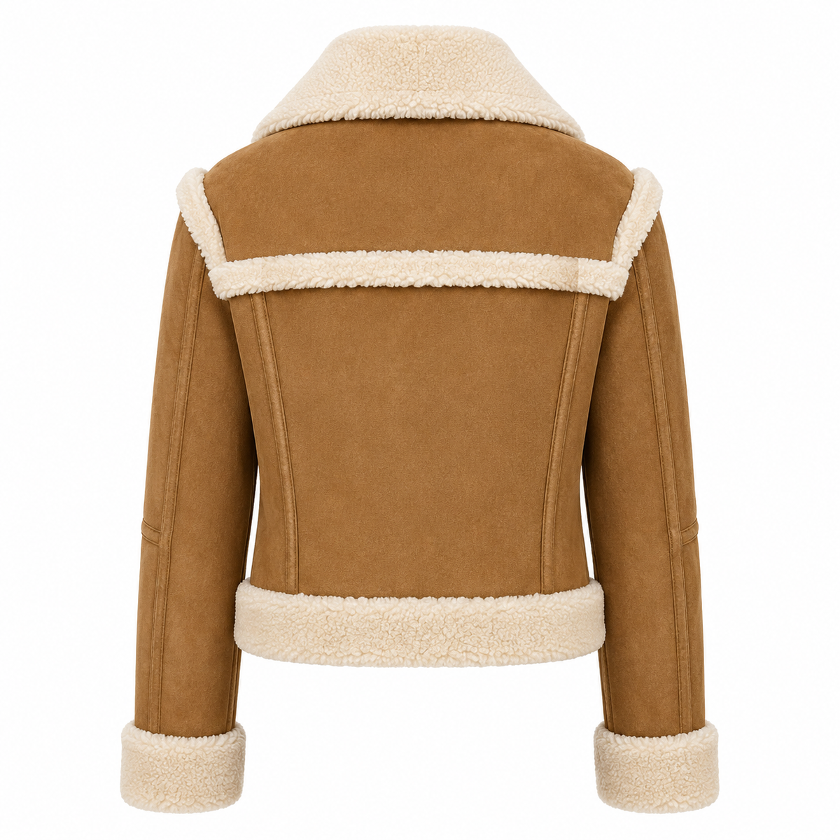 Vickie Women’s Brown Shearling Suede Aviator Jacket