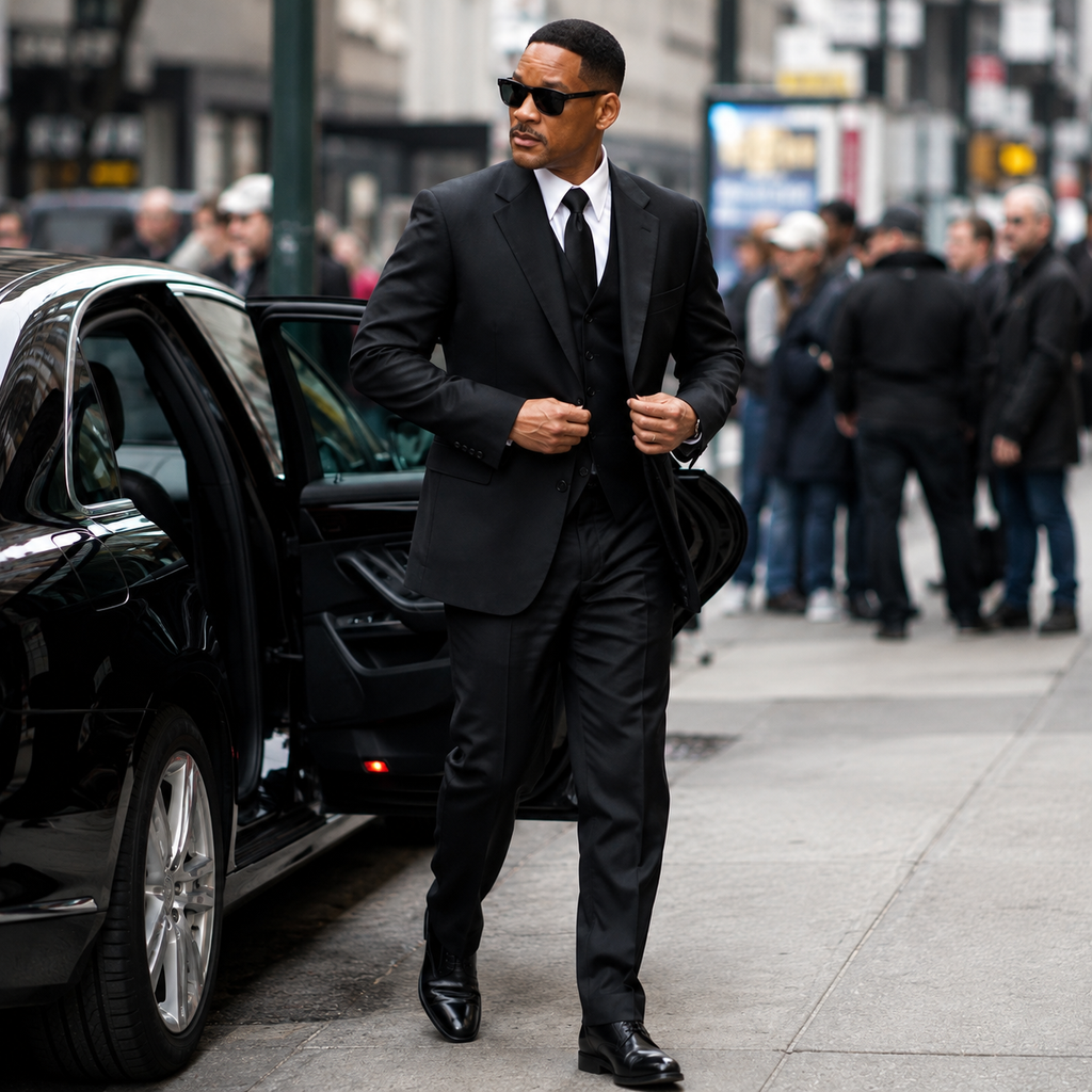 Agent j Men’s Black 3 Piece Suit