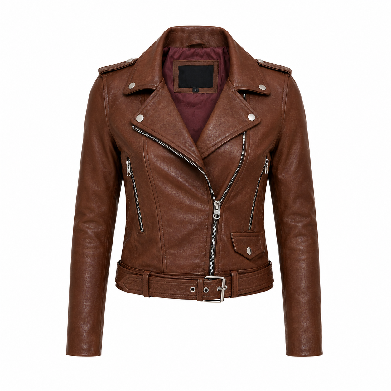 Penny Women’s Brown Biker Leather Jacket