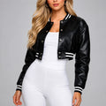 Hollywood Jackets Adele Women’s Black Leather Varsity Jacket