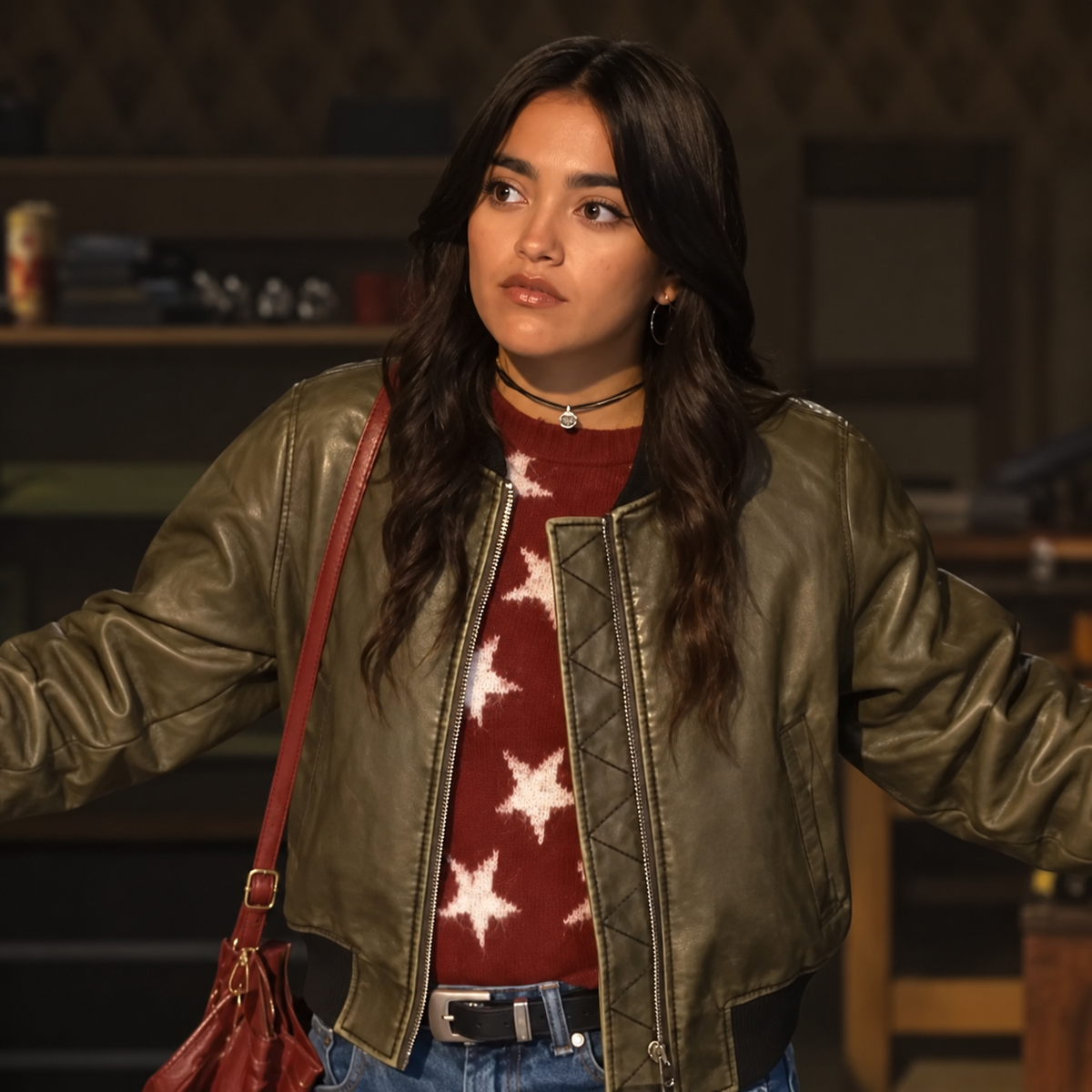 Hollywood Jackets Maia Reficco La Dolce Villa Leather Bomber Jacket