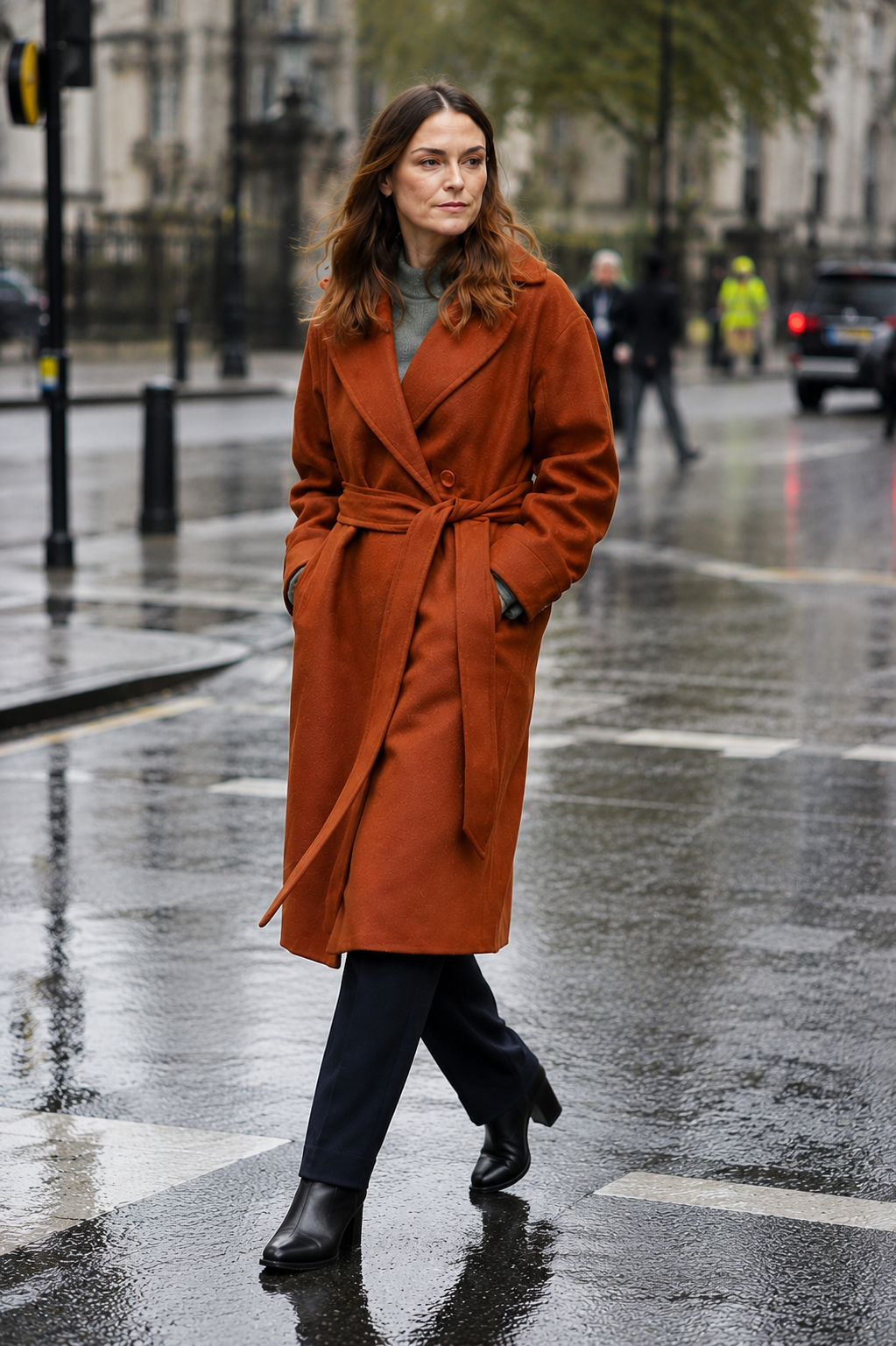 Hollywood Jacket Black Doves S1 Helen Webb Wool Coat