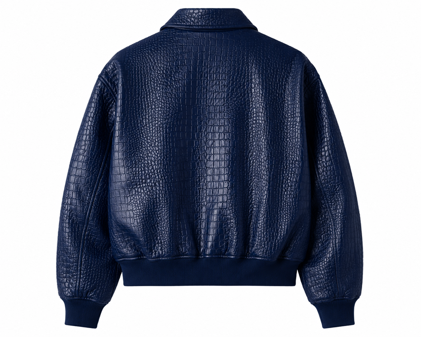 Hollywood Jacket Adidem Asterisks Crocodile Cursive Unisex Leather Bomber Jacket
