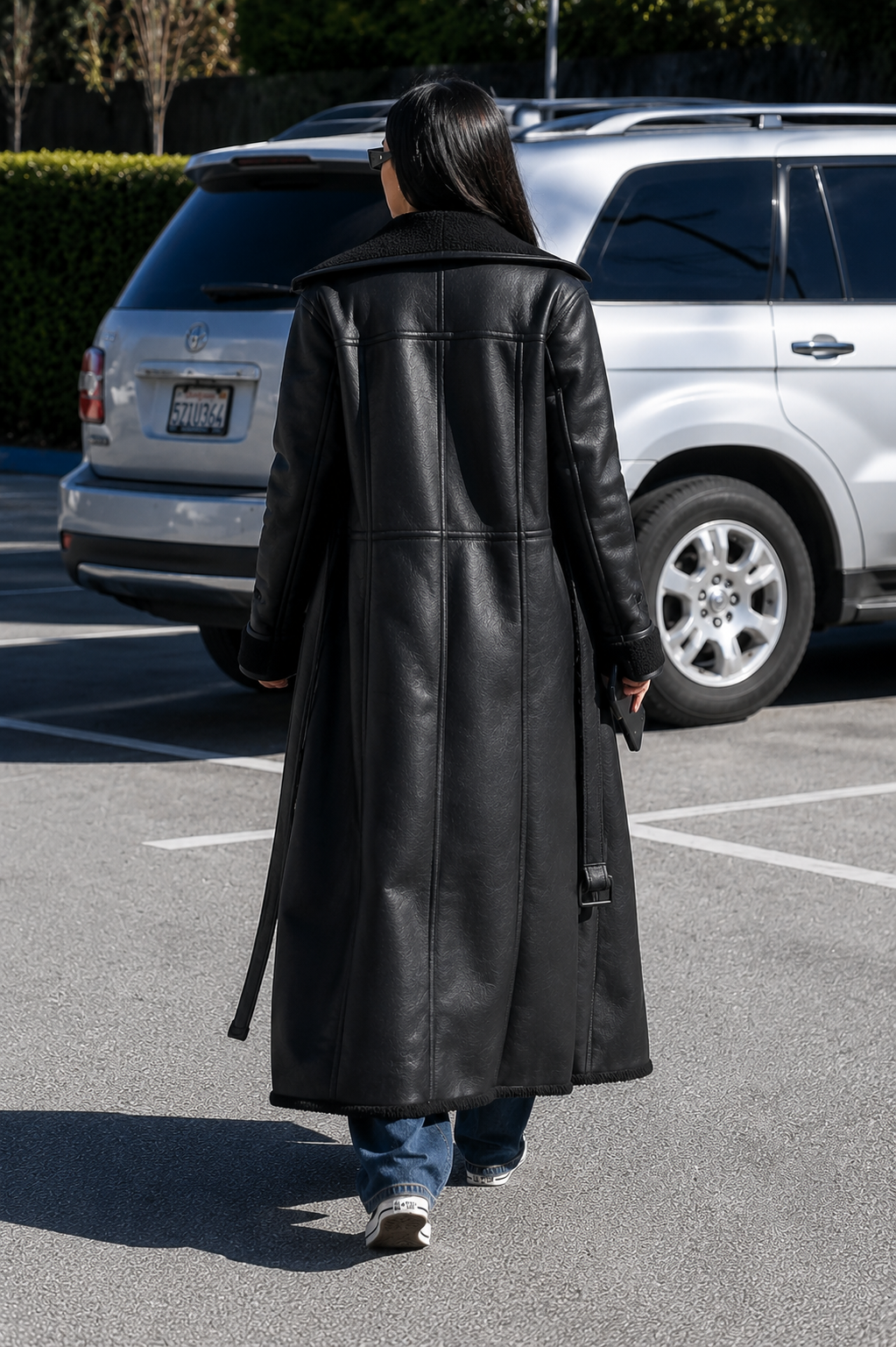 Hollywood Jacket Charlie XCX Black Leather Trench Coat