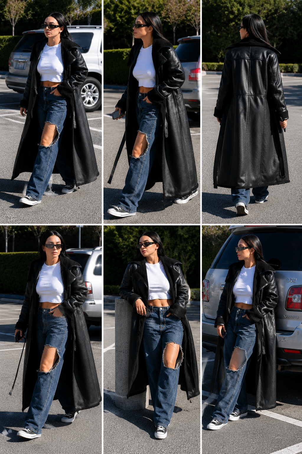 Hollywood Jacket Charlie XCX Black Leather Trench Coat