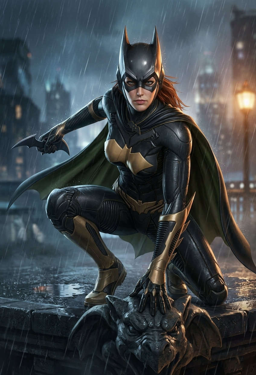 Batgirl Inspired Premium Cosplay Leather Suit - Women's Tactical Armor Edition