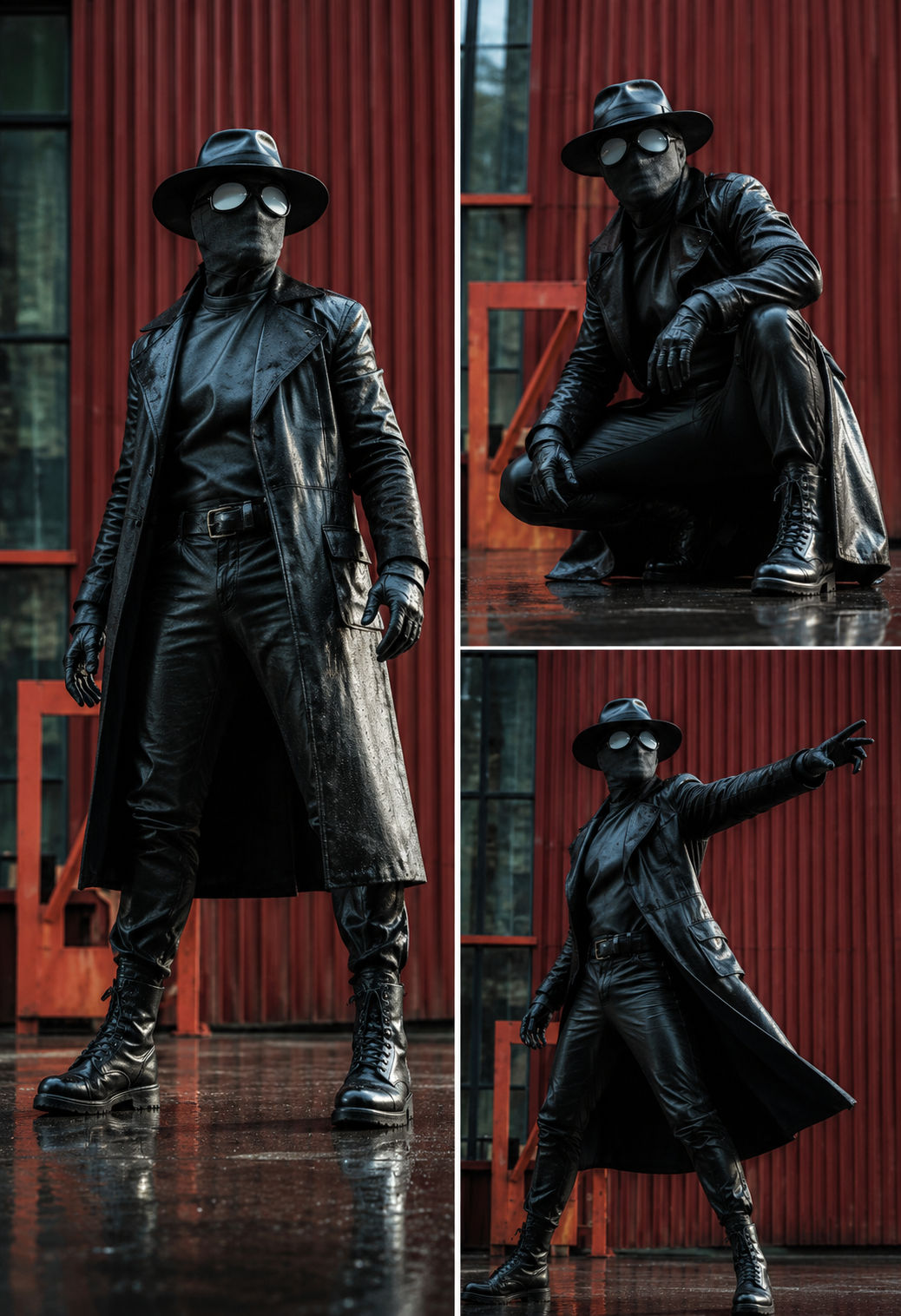 Spider Noir Leather Coat – Men’s Premium Black Trench Style Coat
