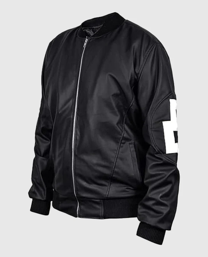 Hollywood Jacket Dizller 8 Ball Pool Red & Black Letterman Bomber Leather Jacket