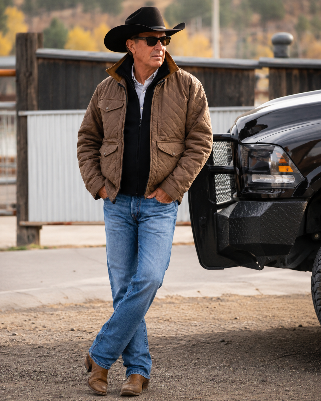 Yellowstone John Dutton Brown Quilted Jacket
