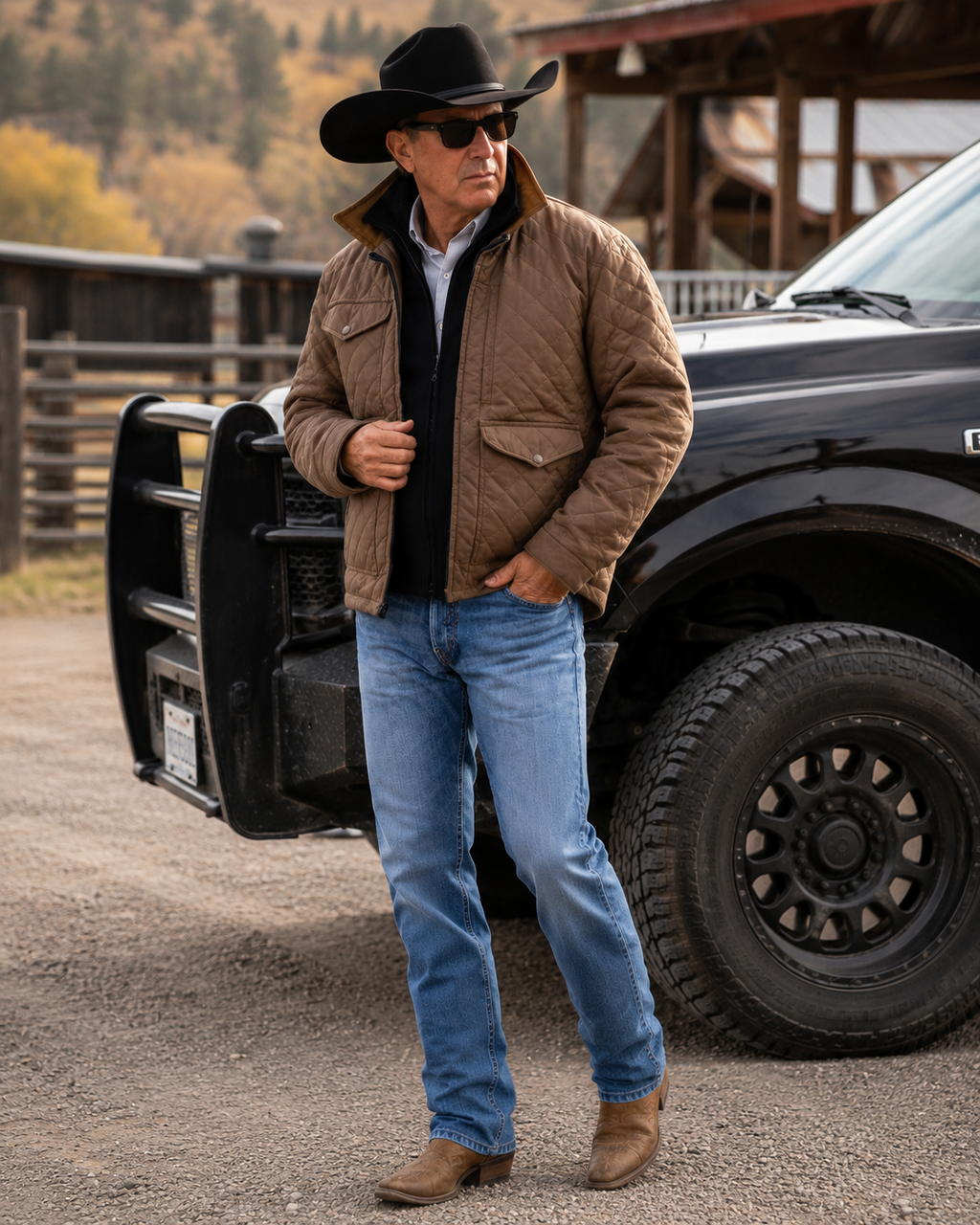 Yellowstone John Dutton Brown Quilted Jacket