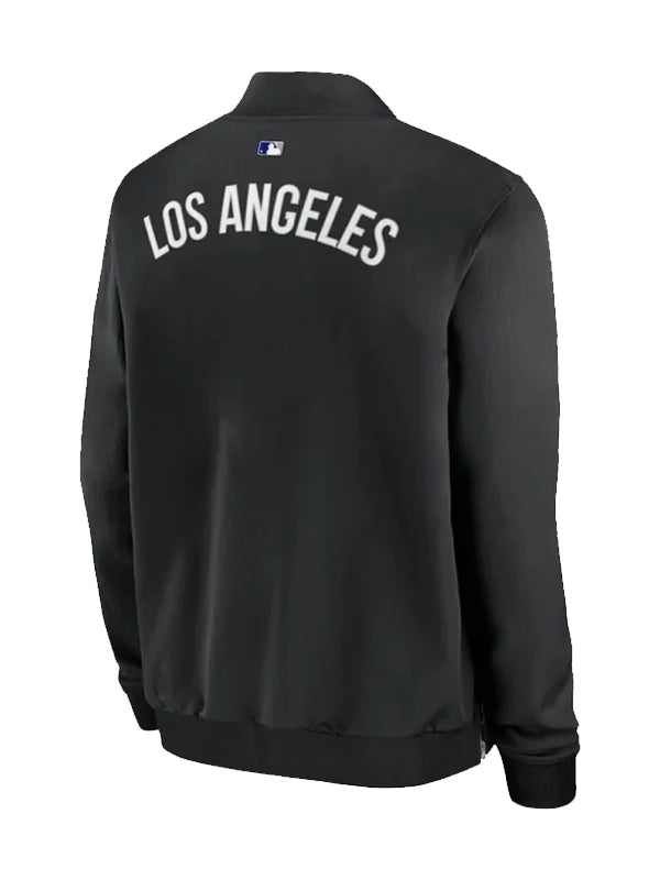 LA Dodgers Dugout Black Bomber Jacket | Men’s Varsity Baseball Jacket