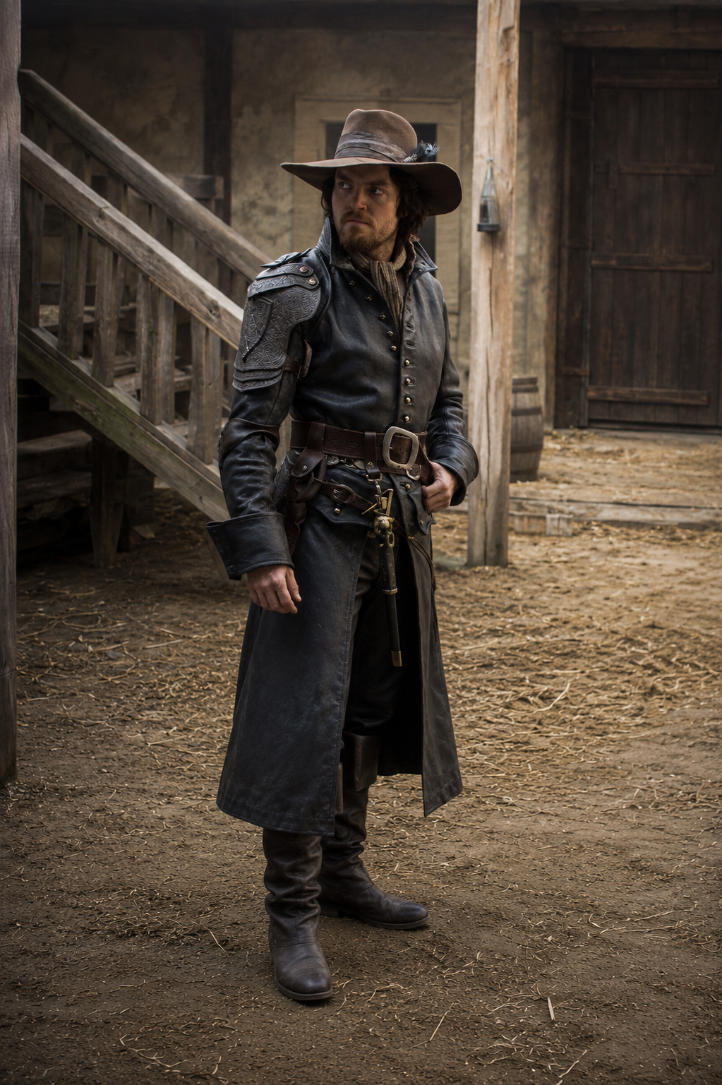 The Musketeers Athos Brown Leather Coat