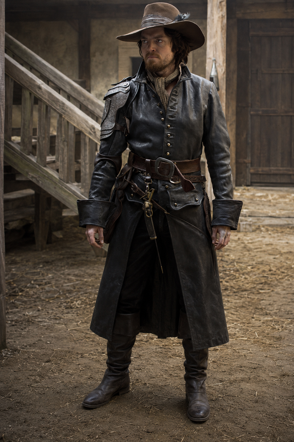 The Musketeers Athos Brown Leather Coat