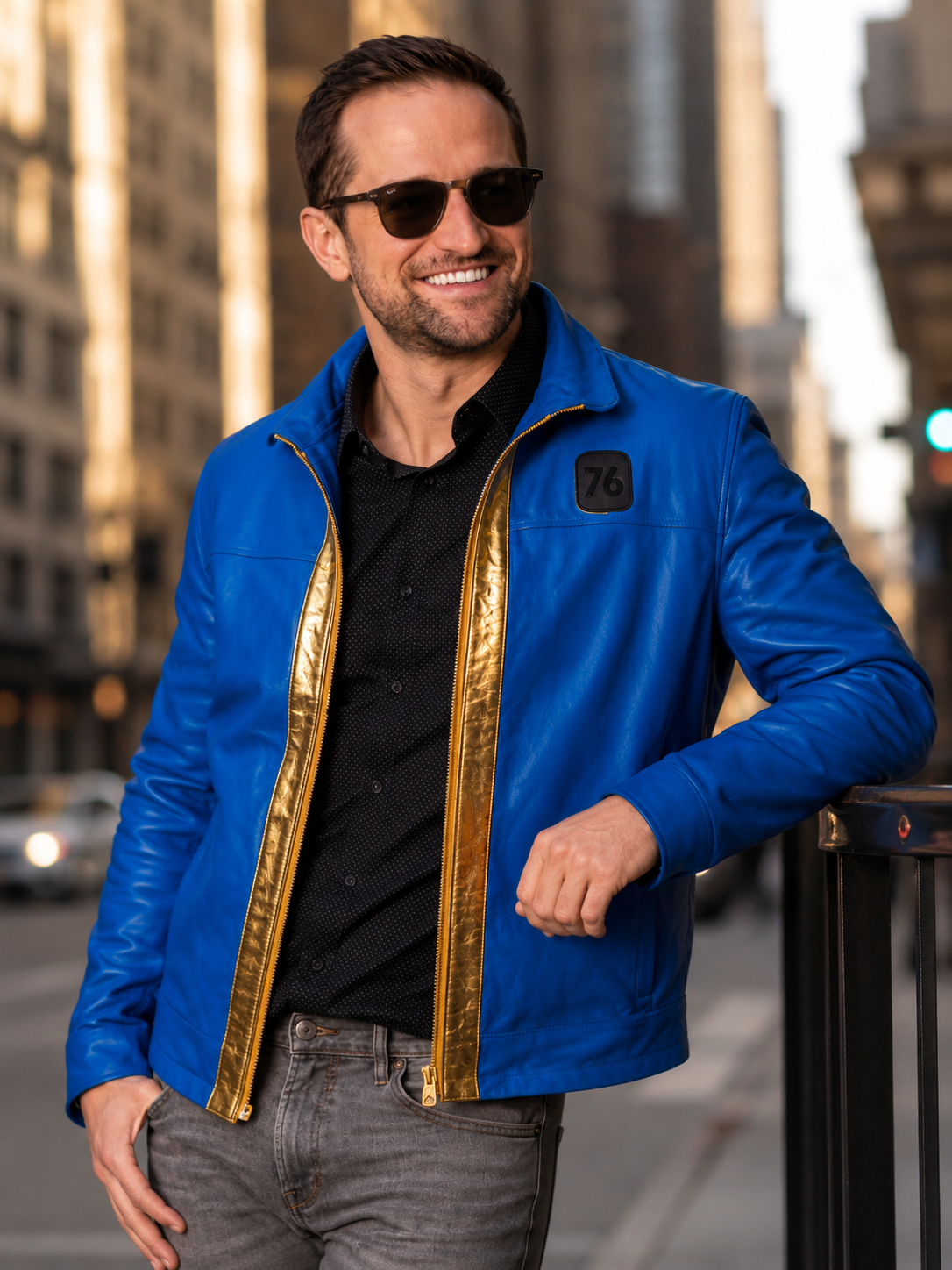 Fallout Vault 76 Blue Leather Jacket