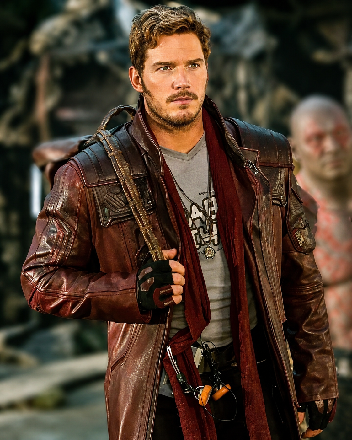 Hollywood Jackets Guardians of the Galaxy Star-Lord Brown Leather Trench Coat