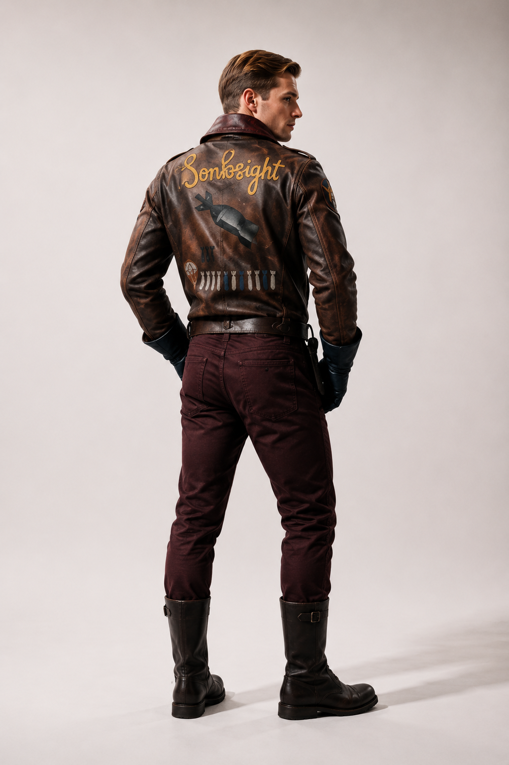 Vought Rising Mason Dye Inspired Distressed Brown Leather Jacket | Hollywood Jacket