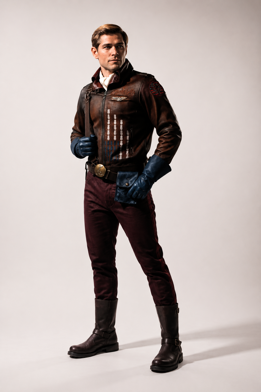 Vought Rising Mason Dye Inspired Distressed Brown Leather Jacket | Hollywood Jacket