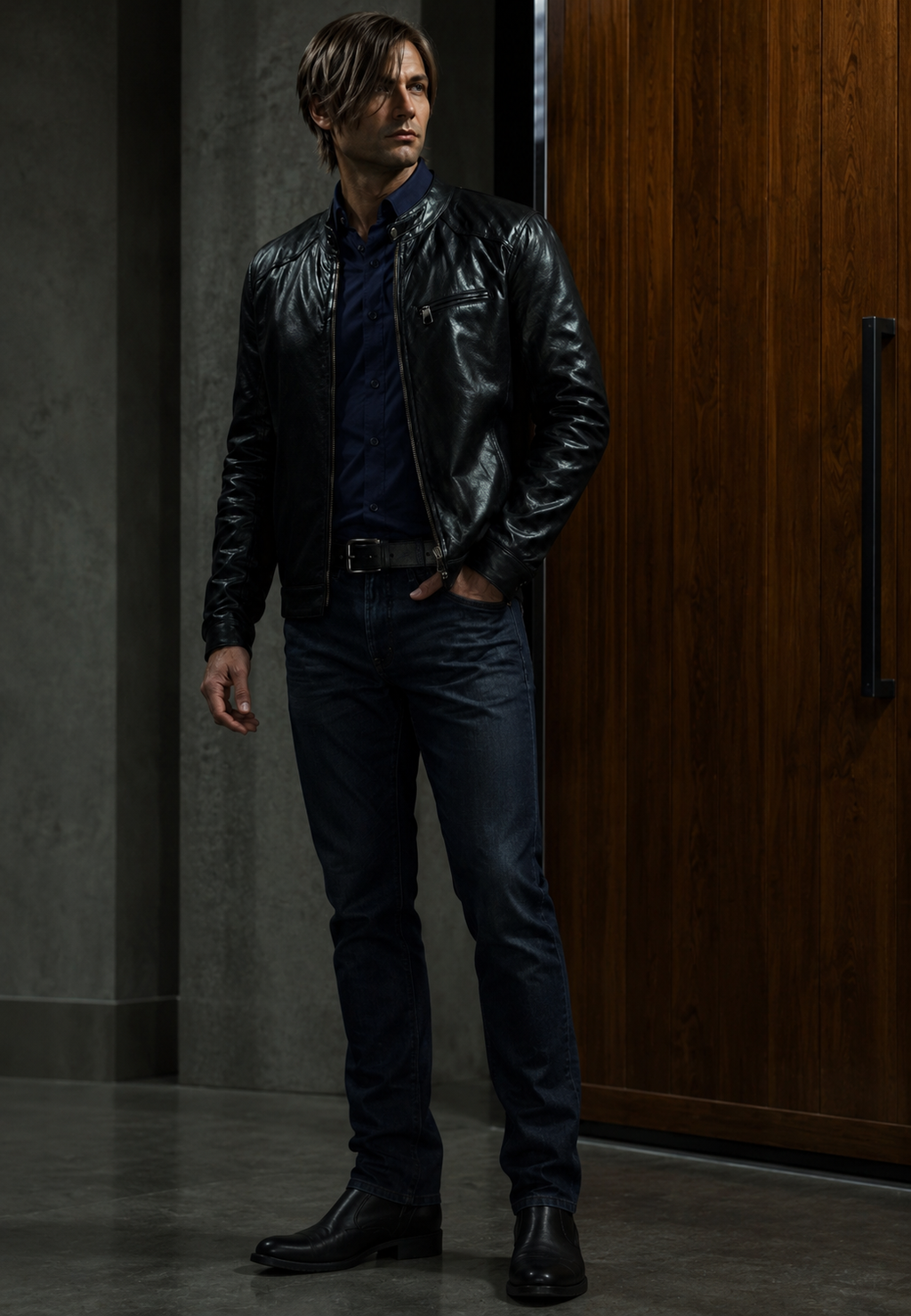 Hollywood Jackets Resident Evil Leon Kennedy Infinite Darkness Leather Jacket