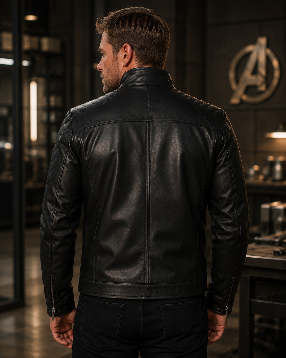 Hollywood Jackets Red Son Superman Costume Black Leather Jacket
