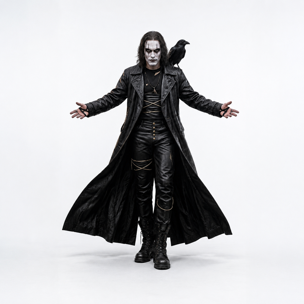 The Crow Eric Draven Black Trench Coat Costume | Hollywood Jacket