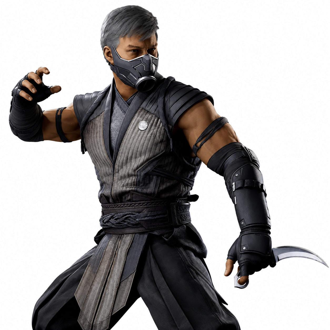 Hollywood Jackets Mortal Kombat 1 Costume Grey Smoke Vest