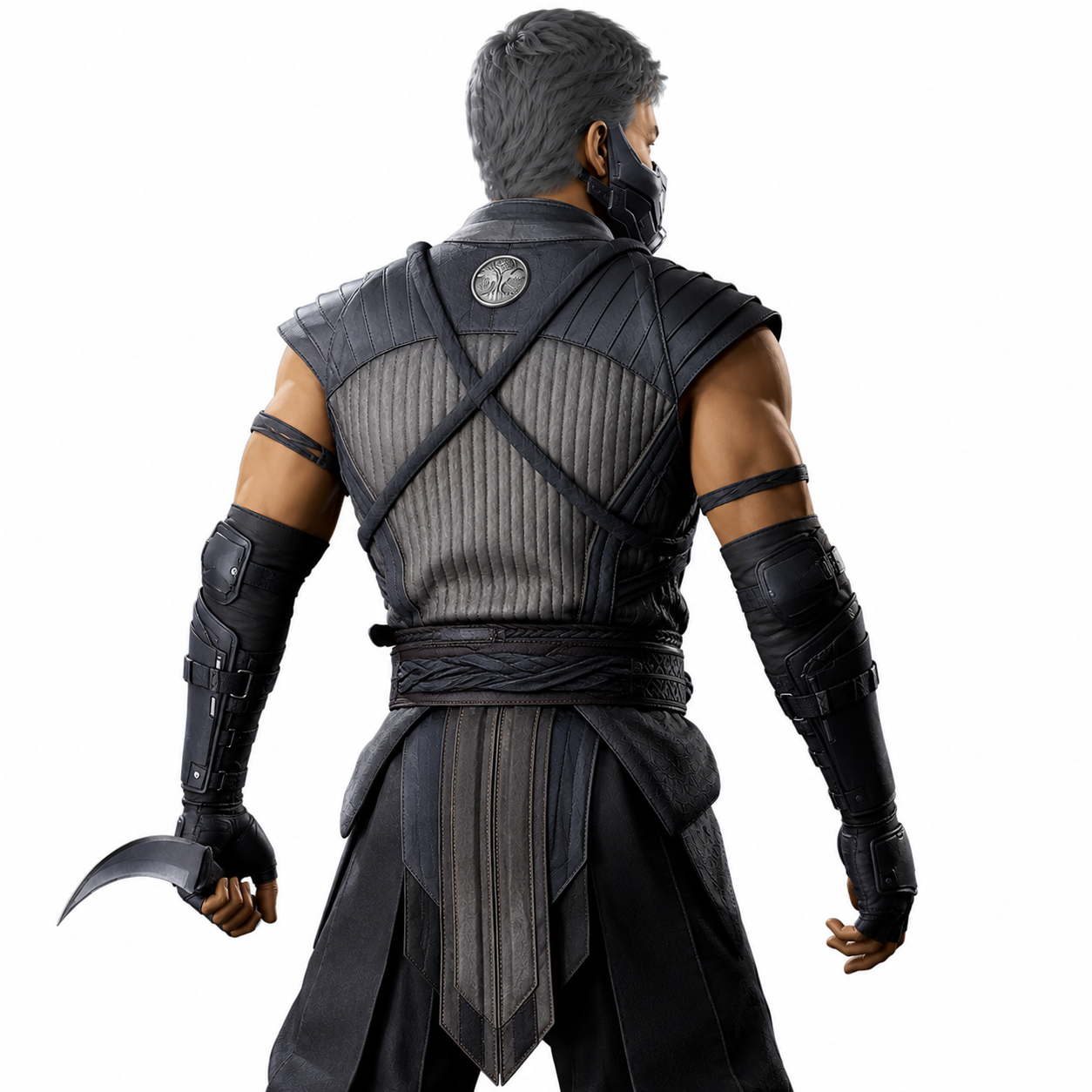 Hollywood Jackets Mortal Kombat 1 Costume Grey Smoke Vest