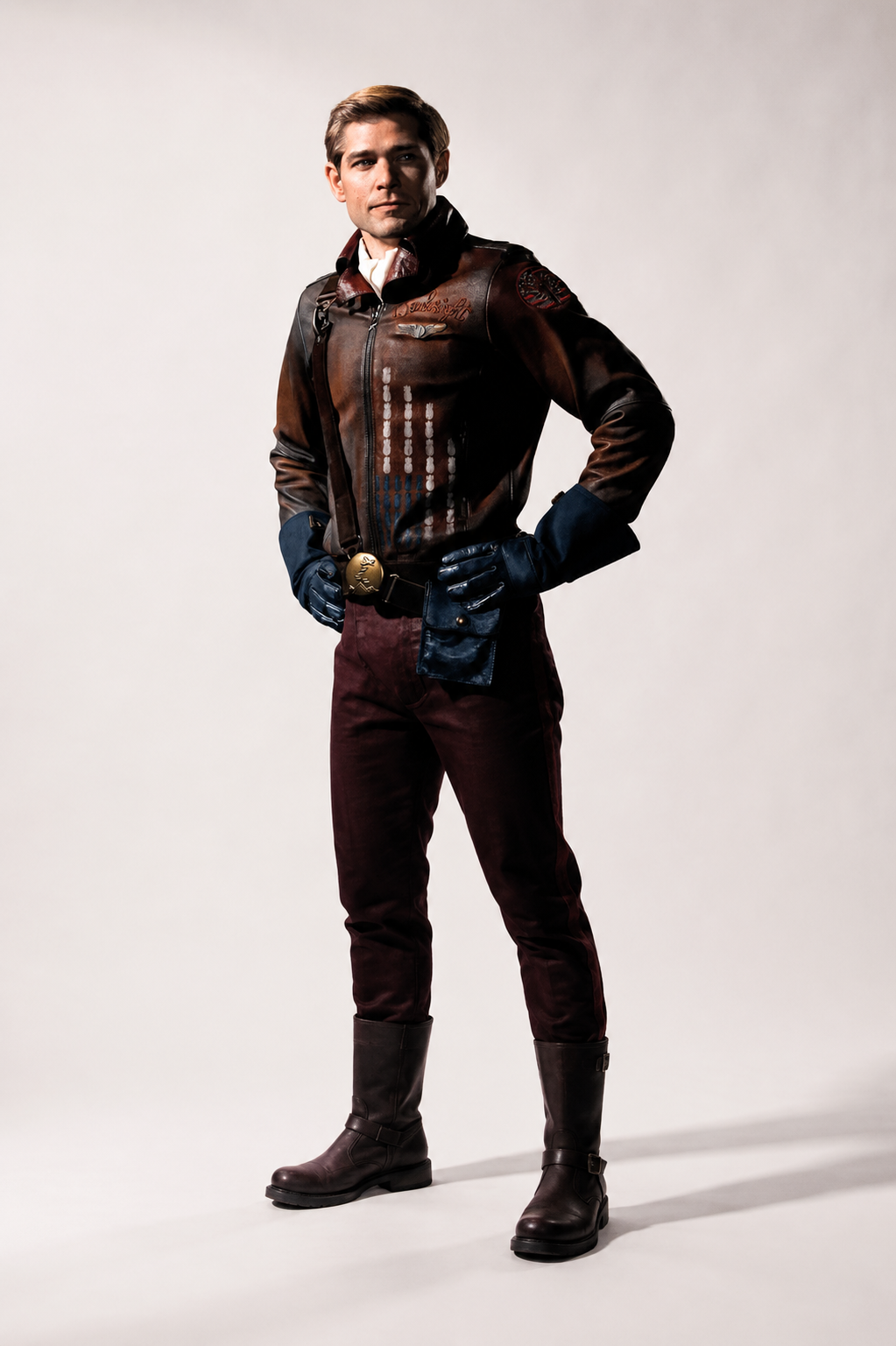 Vought Rising Mason Dye Inspired Distressed Brown Leather Jacket | Hollywood Jacket