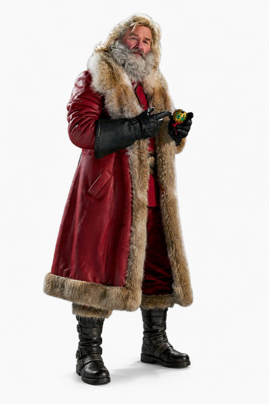 Santa Claus Fur Trim Leather Coat From The Christmas Chronicles 2
