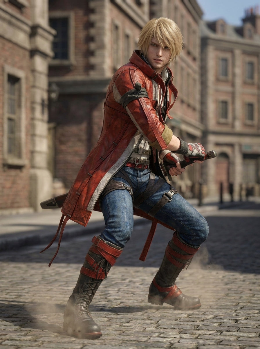 Hollywood Jackets Tekken 8 Leo Kliesen Red Coat Cosplay Costume