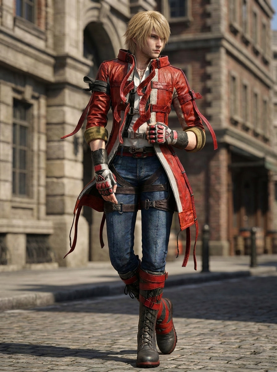 Hollywood Jackets Tekken 8 Leo Kliesen Red Coat Cosplay Costume
