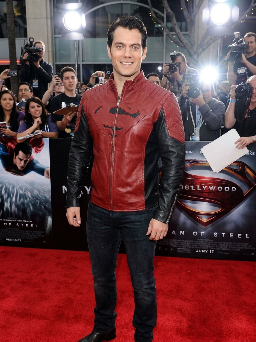 Hollywood Jackets Smallville Superman Red and Black Leather Jacket